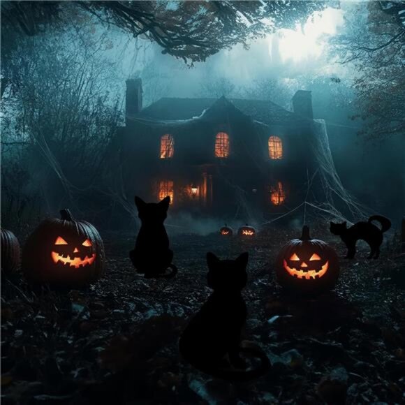 Halloween Black Cat Cats Yard Sign Home Outdoor Lawn Decoration With Stakes - Picture 4 of 6